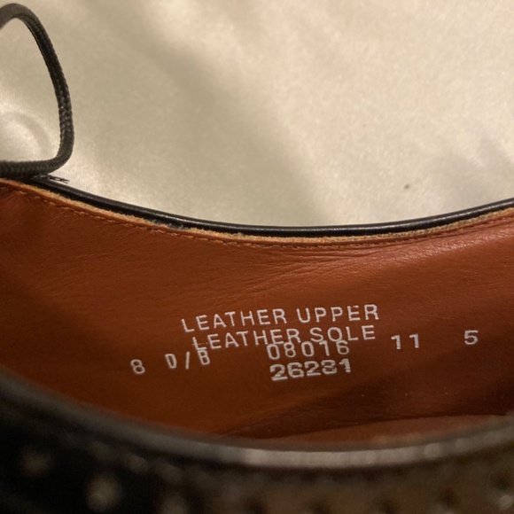 PROM !!! Bostonian Classics Men’s Black Leather Wing Tips Lace Up Size 8 VGUC - Picture 3 of 11